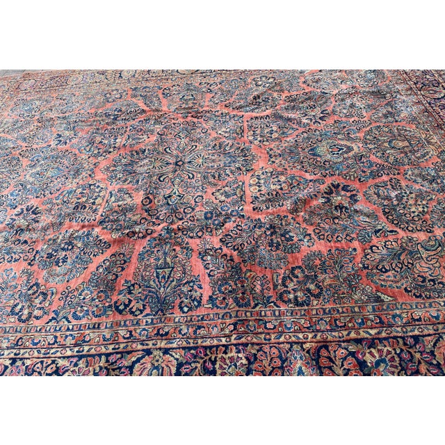 Textile Antique Persian Sarouk Carpet, Garden Design For Sale - Image 7 of 12