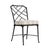 Brown Jordan Calcutta Side Chair in Black Jade with Sand Stripe Cushions For Sale