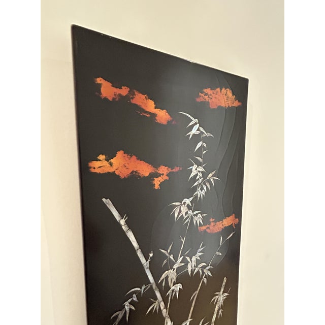 Vietnamese Lacquer Panel from Hong Phuoc, 1950s For Sale - Image 4 of 14