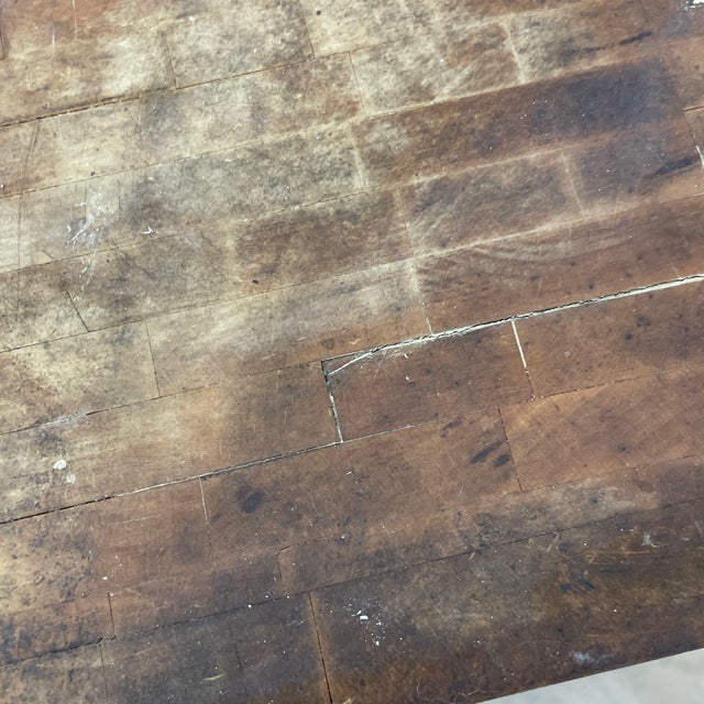 Farmhouse Antique Pedestal Base Butcher Block For Sale - Image 3 of 12