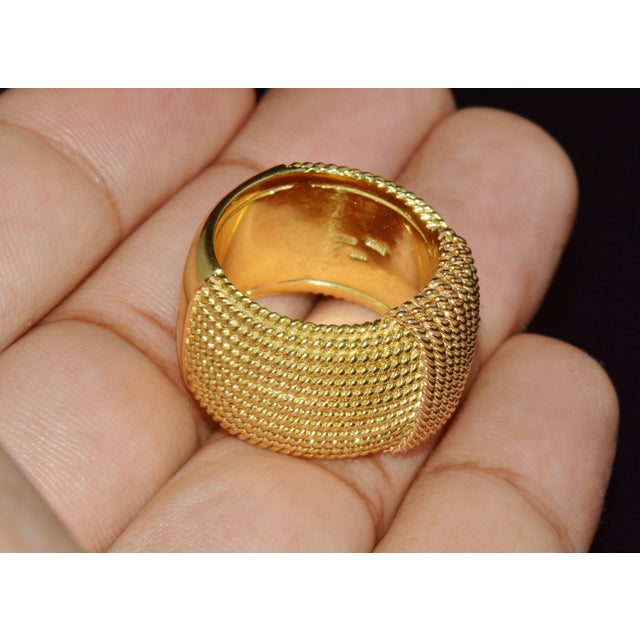 Authentic Vintage Roberto Coin Opera 18k Yellow & Rose Gold Wide Statement Band Ring With Hidden Ruby, Size 7.5 For Sale - Image 10 of 17