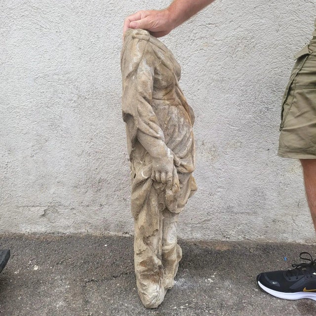 Figurative Sculpture, 17th Century, Stone For Sale - Image 11 of 17