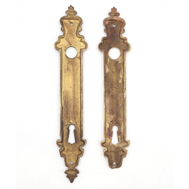 French style door back plates made of bronze. The original mounting screws are not available. Made in Belgium. Good...