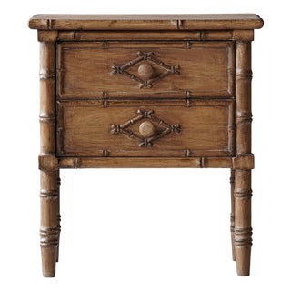 Matthew Izzo Home Faux Bamboo Two Drawer Nightstand For Sale
