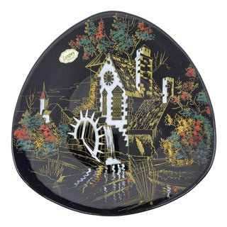 Decorative Plate in Enamel from Manufacture des Emaux de Longwy, France, 1940 For Sale