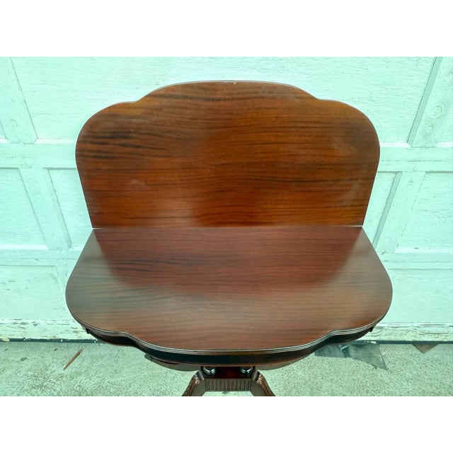 Mid 20th Century Federal Duncan Phyfe Style Mahogany Flip Top Card Game Table /Console Table by J B Van For Sale - Image 9 of 18