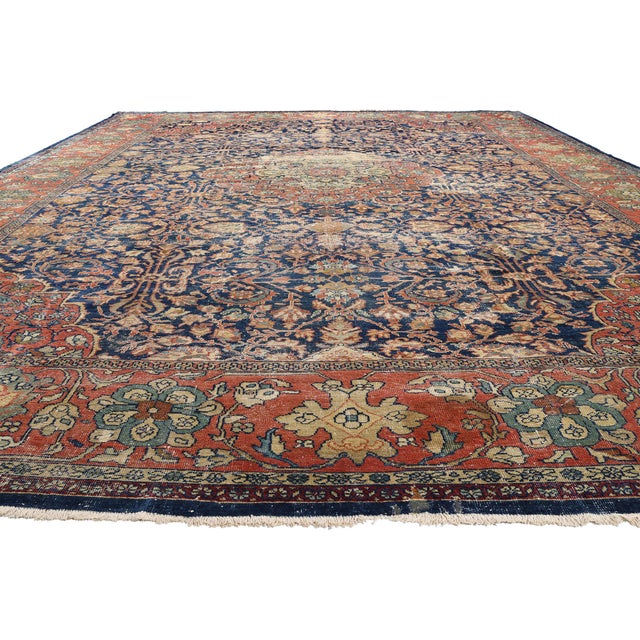 Rustic Late 19th Century Persian Sultanabad Rug, 13'11 X 19'02 For Sale - Image 3 of 10