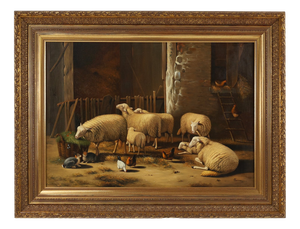 Belgian Artist, Baroque Scene, 1991, Oil on Canvas, Framed