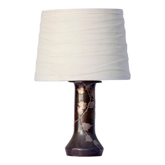 1900 Heintz Art Metal Shop Silver Crafted Table Lamp For Sale