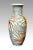 Beautiful Kangxi inspired design baluster form vase, hand painted in colourful enamels portraying a dense lotus flower and...