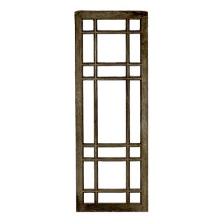 Mondrain Inspired Architecturally Salvaged Grill Style Tall Wood Window Frame For Sale