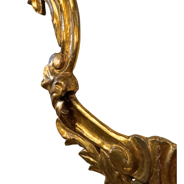 Antique Italian Giltwood and Plaster Mirror Frame For Sale - Image 4 of 10