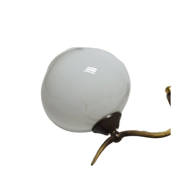 Goldenrod Art Deco Wall Lamp in Metal, Poland, 1950s For Sale - Image 8 of 10