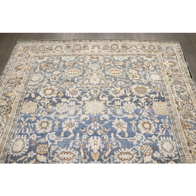 Antique Blue Malayer Carpet - 8'4" x 11'6" For Sale - Image 4 of 14
