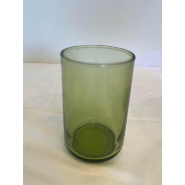 24-Piece Vintage Olive Green Mid-Century Glass Tumbler Set | Iced Tea, Water, Juice & Double Old Fashioned Glasses For Sale - Image 9 of 10