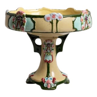 Antique Majolica Compote | Circa 1890–1910 For Sale