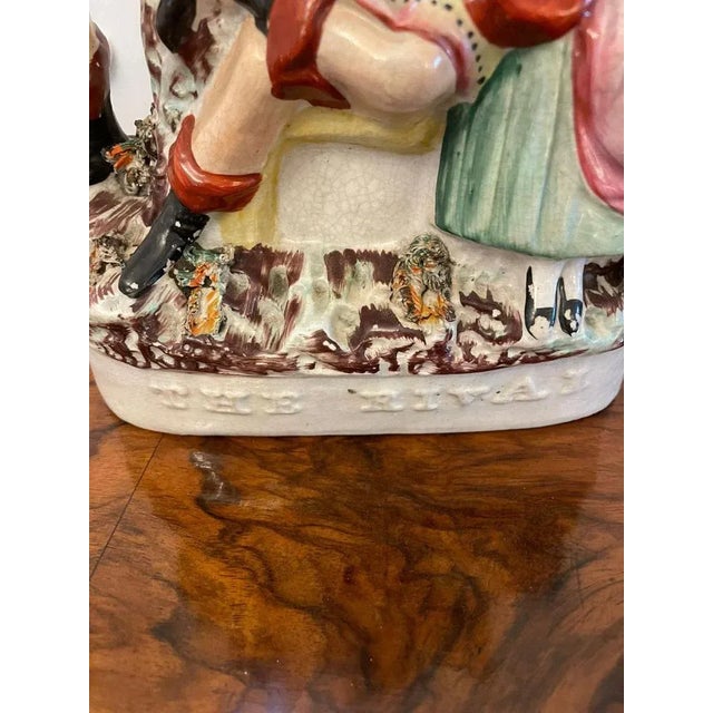 Blue 19th Century Staffordshire Flatback Figure, 1860s For Sale - Image 8 of 11