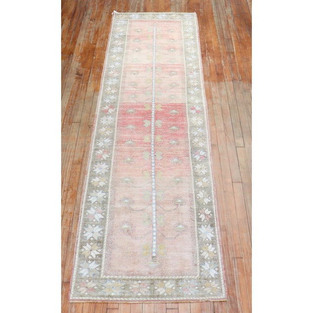 Pink Vintage Turkish Anatolian Floral Feminine Runner - 2'7" x 9'8" For Sale - Image 8 of 8