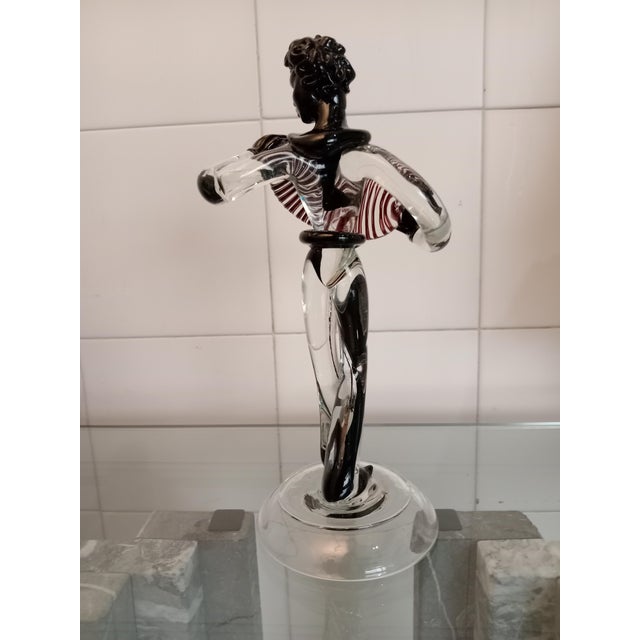 Anzolo Fuga, Murano Glass Sculpture Accordion Player, 1950s, Glass For Sale - Image 3 of 7