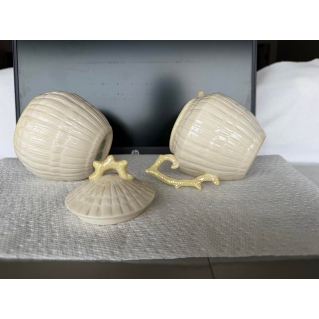 Ceramic Belleek Sugar and Cream Set For Sale - Image 7 of 7