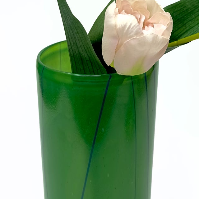 Mid-Century Modern Saturated Green & Cobalt Woodlands Vase No 40072 by Anna Ehrner for Kosta Boda For Sale - Image 3 of 8