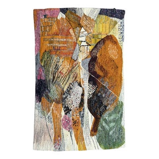 Gobelin Textile Artwork with Abstract Landscape Hand Woven in Wool, Poland, 1955 For Sale