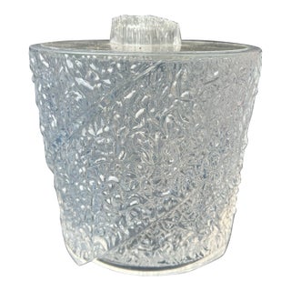 1970s Mid-Century Modern Textured "Iceberg" Lucite Ice Bucket – Attributed to Grainware For Sale