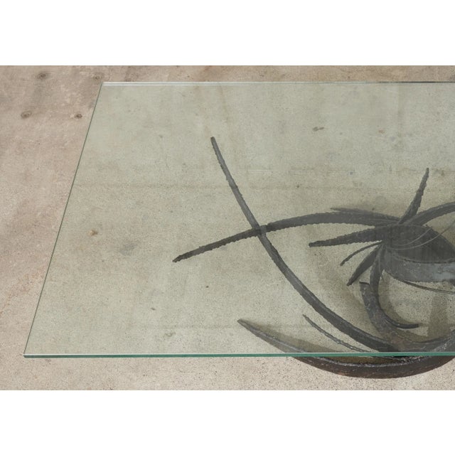 Mid 20th Century Midcentury Silas Seandel Brutalist Iron Torch Cut Cocktail Table For Sale - Image 5 of 13