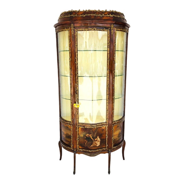 19th Century French Vernis Martin Vitrine Louis XVI For Sale