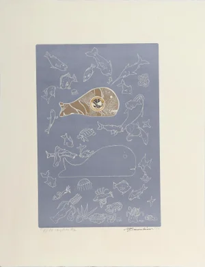 Big Fish #2, Martin Barooshian Etching with Aquatint