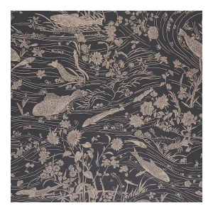 Sample - Schumacher Sea Garden Wallpaper in Charcoal