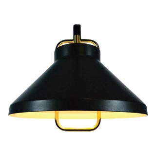 Brown Metal and Brass Pendant Lamp by Jo Hammerborg for Fog & Mørup, 1970s For Sale