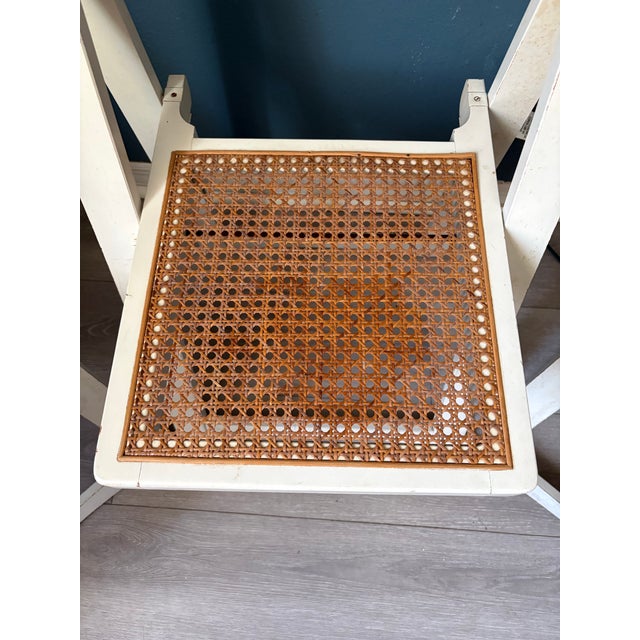 1960s Aldo Jacober White With Rattan Made in Yugoslavia Original Paint Rare Unique For Sale - Image 9 of 11