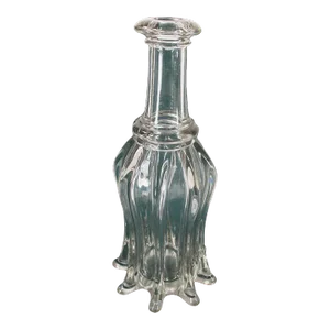 Antique 1830's Globular Bar Bottle Flint Glass - Hand Blown Decanter Carafe