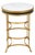 Italian Midcentury Gilt Metal Table with Marble Top and In-Curving Stretchers For Sale