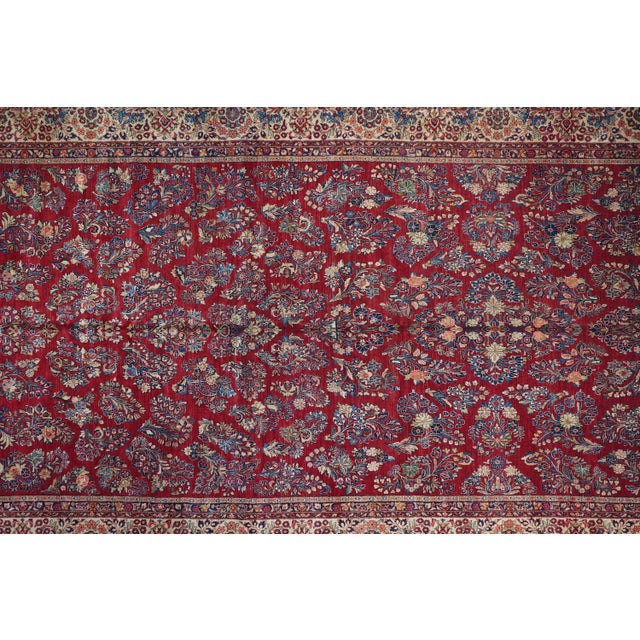 Vintage Persian Sarouk Area Rug 10'0'' X 23'5'' For Sale - Image 4 of 7