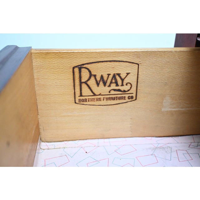 Federal Style Mahogany Highboy Dresser With Fluted Columns by Rway Furniture For Sale - Image 15 of 16