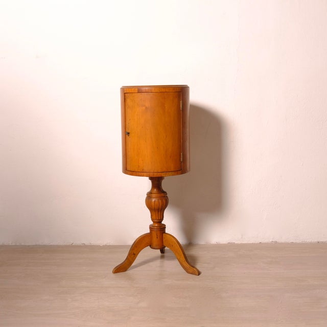 Antique Wooden Column Bedside Table, Early 1900s For Sale - Image 16 of 16