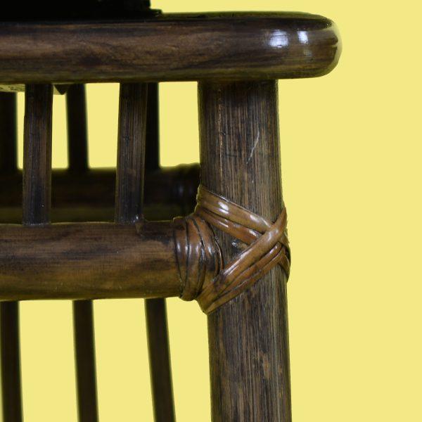 Coastal Set of 4 Rattan Swivel Stools by Willow & Reed For Sale - Image 3 of 5