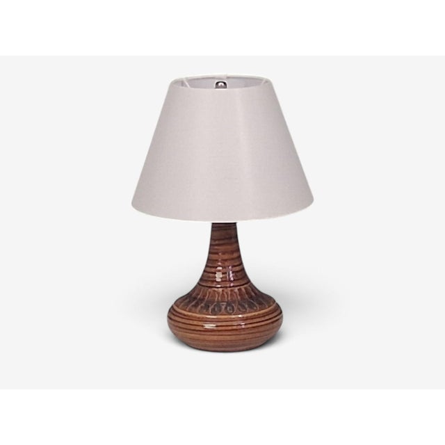 Mid-Century Modern 1960s Mid-Century Modern Arne Finne Nielsen, Table Lamp, Brown Glazed Stoneware For Sale - Image 3 of 10