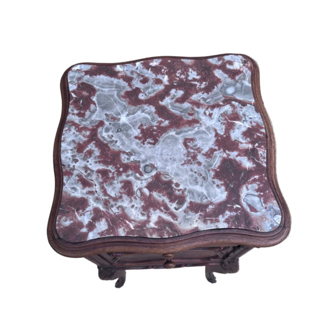 Antique French Louis XV Style Marble Top Humidor Smoking Storage Table For Sale In Chicago - Image 6 of 7