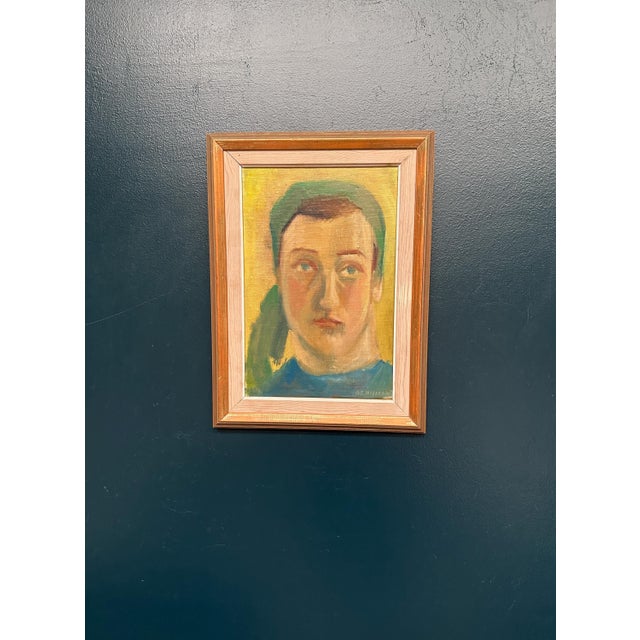 A‑S Nilsson, Portrait, 1950s, Oil Painting on Panel, Framed For Sale - Image 11 of 18