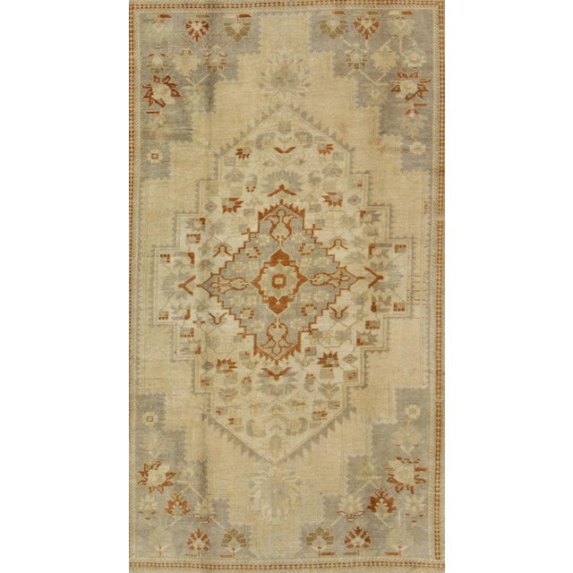 Floral Layered Medallion Vintage Turkish Oushak Rug 6'10 X 11'3 For Sale - Image 4 of 10