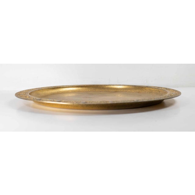 20th Century Tiffany Studios New York City Bronze Dore Charger Plate For Sale - Image 11 of 14
