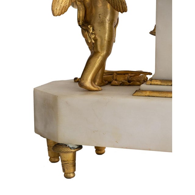 Metal French Bronze Dore Mantle Table Clock by Leveque Guéret, 19th Century For Sale - Image 7 of 10