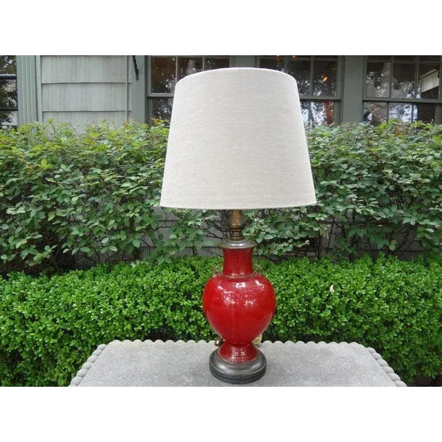 Stunning Murano glass by Seguso. This fine example is executed in red Murano glass with gold flecks throughout and...