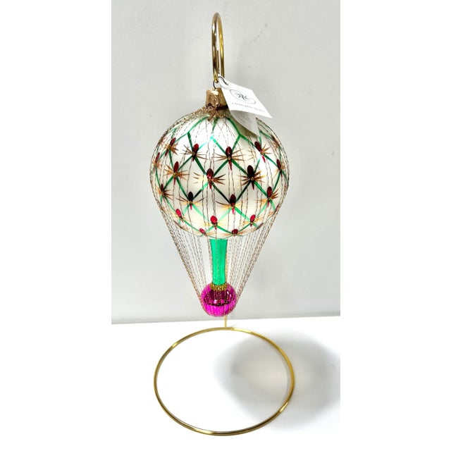 Vintage Christopher Radko Hot Air Balloon Ornament – Hand Blown Glass For Sale In Louisville - Image 6 of 10