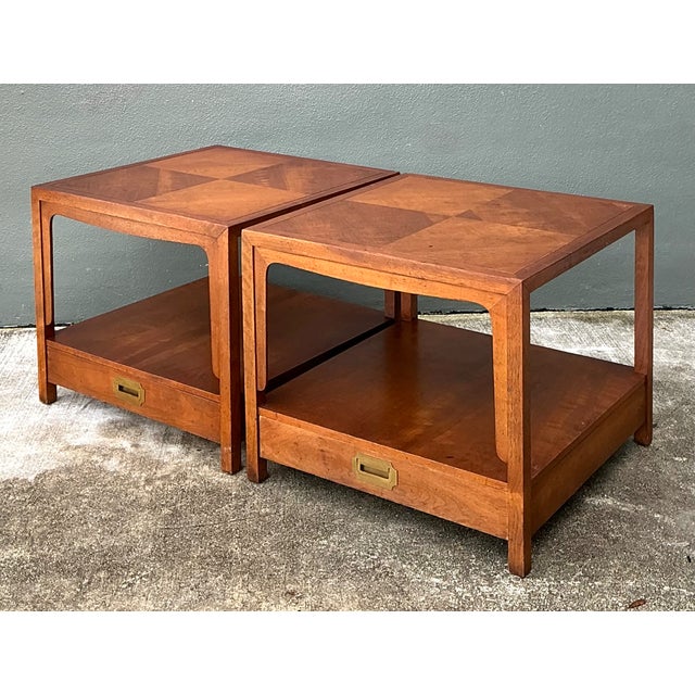 Vintage Baker Milling Road Campaign Side Tables - A Pair For Sale - Image 10 of 12