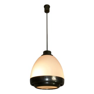 Chrome and Opal Glass Pendant Lamp by P.G. Crippa for Lumi, Italy, 1960s For Sale