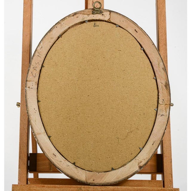 Antique Oval Golden Frame with Mirror, Italy, 1890s For Sale - Image 4 of 6